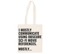 Jinbetee Me Comunico Usando Ciencia Ficción Oscura Bolso Totebag Beige Reutilizable Beige Totebag Shopping Bag Reusable