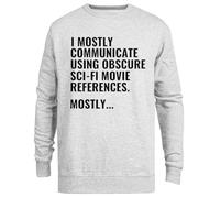 Jinbetee Me Comunico Usando Ciencia Ficción Oscura Jersey Gris Cuello Redondo Unisex Grey Crewneck Unisex Jumper