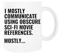 Jinbetee Me Comunico Usando Ciencia Ficción Oscura Taza blanca Taza de cerámica para beber White Mug Ceraminc Drinking Cup