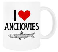 Jinbetee Me Encantan Las Anchoas Me Encantan Las Anchoas Taza blanca Taza de cerámica para beber White Mug Ceraminc Drinking Cup