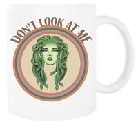 Jinbetee No Me Mires Medusa Taza blanca Taza de cerámica para beber White Mug Ceraminc Drinking Cup