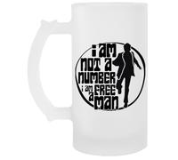 Jinbetee No Soy Un Numero Vaso de cerveza transparente con asa Transparent Beer Glass Drinking Cup With Handle
