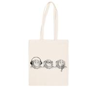 Jinbetee Oír El Mal, Ver El Mal, Hablar El Mal Bolso Totebag Beige Reutilizable Beige Totebag Shopping Bag Reusable