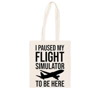 Jinbetee Pausé Mi Simulador De Vuelo Bolso Totebag Beige Reutilizable Beige Totebag Shopping Bag Reusable