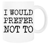 Jinbetee Preferiría No Hacerlo Taza blanca Taza de cerámica para beber White Mug Ceraminc Drinking Cup