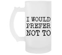 Jinbetee Preferiría No Hacerlo Vaso de cerveza transparente con asa Transparent Beer Glass Drinking Cup With Handle