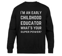 Jinbetee Soy Educadora De La Primera Infancia Cuello Redondo Unisex Negro Black Crewneck Unisex Jumper