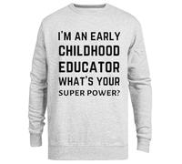 Jinbetee Soy Educadora De La Primera Infancia Jersey Gris Cuello Redondo Unisex Grey Crewneck Unisex Jumper