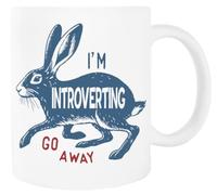Jinbetee Soy Introvertido, Vete Taza blanca Taza de cerámica para beber White Mug Ceraminc Drinking Cup