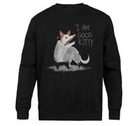 Jinbetee Soy Un Buen Diseño De Gatito Cuello Redondo Unisex Negro Black Crewneck Unisex Jumper