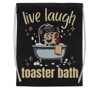 Jinbetee Tostadora De Baño Live Laugh Bolsa De Gimnasio Negra Bolsa De Deporte Con Cordón Reutilizable De Algodón Black Gym Bag Cotton Reusable Drawstring Sport Bag