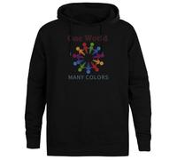 Jinbetee Un Mundo, Muchos Colores con Capucha Negro Sudadera con Capucha Unisex Black Hooded Jumper Unisex Hoodie