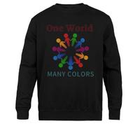 Jinbetee Un Mundo, Muchos Colores Cuello Redondo Unisex Negro Black Crewneck Unisex Jumper