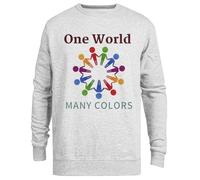 Jinbetee Un Mundo, Muchos Colores Jersey Gris Cuello Redondo Unisex Grey Crewneck Unisex Jumper