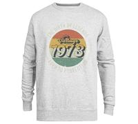 Jinbetee Vintage 1973 50th Birthday The Birth of Legends Sudadera Gris Unisex con Cuello Redondo Grey Crewneck Unisex Jumper
