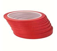JINBING 8 cintas de papel para manualidades, arte de uñas, dibujo, pintores, cinta de pintor, 2 mm - 10 mm x 25 m (rojo)