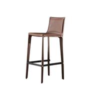 JINBIXIANGDJKS Taburete Alto Moderno Y Sencillo For El Hogar, con Respaldo, Ligero Y Lujoso(Brown)