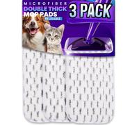 JINCLEAN 3 almohadillas reutilizables para fregona de piso compatibles con recambios Swiffer Wet Jet, lavables a máquina, almohadillas húmedas de microfibra doble de 11 pulgadas de grosor para madera