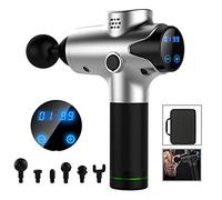 jinclonder Pistola de Masaje Pistola de Fascia, masajeador Muscular de percusión con Seis Cabezales de Masaje Pantalla LCD HD para músculos, Cuello, Espalda, Pierna, Hombro, Mano