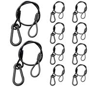 jindaaudio Cable de seguridad para iluminación (paquete de 10), cable de seguridad para iluminación de escenario con capacidad de carga de 25kg (diámetro 3mm/0,12in, longitud 30cm/11,85in)