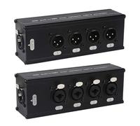 jindaaudio Extensor DMX XLR a Ethernet de 4 canales, adaptador XLR macho/hembra de 3 pines y Ethercon, convertidor de cable de red Cat5/Cat6/Cat7 (1 par: macho + hembra) | Transmisión de señal de