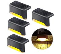 jindaaudio Luces Solares Impermeables para Escaleras 4pack Lámpara Solar LED Blanco Cálido para Escalones Caminos Balizas, iluminación LED Luz para Escaleras Cubierta Exteriores