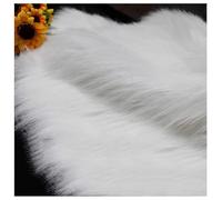 JINDAOSH Thicke Pelo Largo 90mm Tela De Piel Sintética para Tapicería Manualidades Bricolaje Piel Felpa Falsa Tela Peluche para Disfraces Abrigo Cosplay 150x50cm(Color:Blanco)