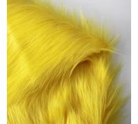 JINDAOSH Thicke Pelo Largo 90mm Tela De Piel Sintética para Tapicería Manualidades Bricolaje Piel Felpa Falsa Tela Peluche para Disfraces Abrigo Cosplay 150x50cm(Color:Amarillo)