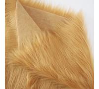 JINDAOSH Thicke Pelo Largo 90mm Tela De Piel Sintética para Tapicería Manualidades Bricolaje Piel Felpa Falsa Tela Peluche para Disfraces Abrigo Cosplay 150x50cm(Color:Caqui)