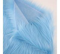 JINDAOSH Thicke Pelo Largo 90mm Tela De Piel Sintética para Tapicería Manualidades Bricolaje Piel Felpa Falsa Tela Peluche para Disfraces Abrigo Cosplay 150x50cm(Color:Azul Claro)