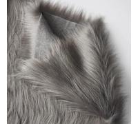 JINDAOSH Thicke Pelo Largo 90mm Tela De Piel Sintética para Tapicería Manualidades Bricolaje Piel Felpa Falsa Tela Peluche para Disfraces Abrigo Cosplay 150x50cm(Color:Gris)