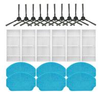 JINDEHUI Kit Accesorios de Recambio para Cecotec Conga 999 Origin X-Treme/Conga 999 Origin Genesis Robots aspiradores Repuesto, 10 Cepillos Laterales, 6 Filtro Hepa, 6 paños para fregona Mopa