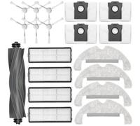 JINDEHUI Kit Accesorios de Recambios para Dreame D10 Plus Gen 2 Robots aspiradores RLD32GD Repuesto, 1 Cepillo Principal, 6 Cepillos Laterales, 4 filtros Hepa,4 paños para fregona Mopa,4 Bolsas