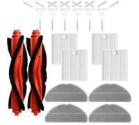 JINDEHUI Kit de Accesorios Compatible con Xiaomi Robot Vacuum S20,1 Cepillo Principal, 6 Cepillos Laterales, 4 Filtros HEPA, 4 Paños de Mopa, 6 Bolsas para Polvo