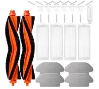 JINDEHUI Kit de Accesorios de Recambio Compatible con Robots Aspiradores Xiaomi Robot Vacuum S12/ Xiaomi Robot Vacuum-Mop 2S,2 Cepillo Principal, 6 Cepillos Laterales, 4 Filtros HEPA, 4 Paños de Mopa