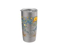 Jinete Calabaza Cabeza Menos Gótico Halloween Noche Estrellada Vaso térmico de acero inoxidable de doble pared
