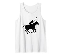 Jinete de Caballo Deportivo Ecuestre con Silueta de Polo Vintage Camiseta sin Mangas