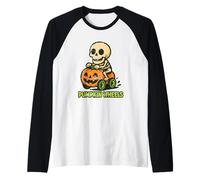 Jinete de Esqueleto con Ruedas de Camiseta Manga Raglan