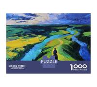 Jinete de la Pradera Rompecabezas 1000 Piezas De Madera Impresión De Alta Definición Multicolor Paisaje Rompecabezas Imposible Mejor Regalo 70x50cm/1000pcs