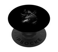 Jinete del dragón de fantasía épica Mujer vikinga Mujer guerrera PopSockets PopGrip Adhesivo