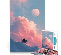 Jinete en el Cielo con Nubes, Rompecabezas de 1000 Piezas para Adultos Fortalece la Memoria Divertido y Casual Bordes limpios Regalo clásico (50x75cm)