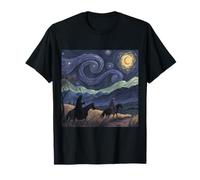 Jinetes bajo un remolino cielo nocturno Camiseta