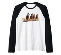 Jinetes de Carreras de Caballos, del Mar, Santa Anita, Pura Sangre Camiseta Manga Raglan