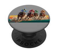 Jinetes de Carreras de Caballos, del Mar, Santa Anita, Pura Sangre PopSockets PopGrip Adhesivo