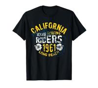Jinetes de Surf de Olas Vintage de California 1961 Long Beach Camiseta