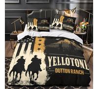 Jinetes occidentales Funda de Edredón 3 Piezas Estampado 3D Cierre de Cremallera Oculta incluye Fundas de Almohada Lavables Patrón tribal del desierto Funda Edredon for familia King（220x240cm）