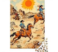 Jinetes Western Puzle 1000 Piezas Arte Estilo Oeste Adolescentes Relajante Tiempo Libre Envío Rápido 52x38cm/1000pcs