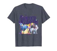 Jinetes y Unicornios Camiseta, Hombre, Azul Jaspeado, L
