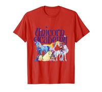 Jinetes y Unicornios Camiseta, Hombre, Rojo, L