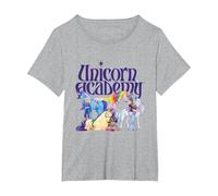 Jinetes y Unicornios Camiseta, Mujer Tallas Grandes, Gris Jaspeado, 3XL Grande